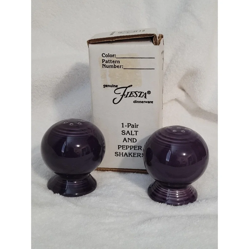 Ceramic Salt and Pepper Shakers Fiesta Dinnerware by Homer Laughlin Plum Color